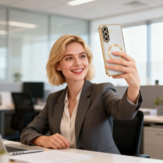 Tech-Protect Magflex Rückseite Umschlag Silikon Transparent Gold Galaxy A37