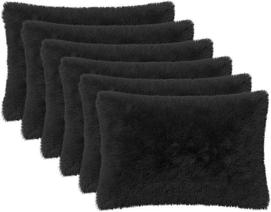 vidaXL Μαξιλάρι Καναπέ Heerlen Fleece Μαύρο 30x50εκ.