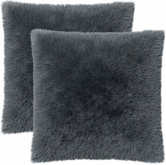vidaXL Sofa-Kissen Heerlen Fleece Anthrazit 80x80cm