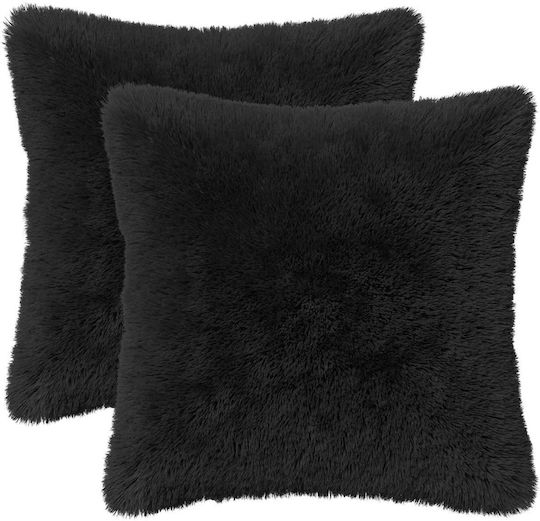 vidaXL Sofa-Kissen Heerlen Vlies Schwarz 40x40cm