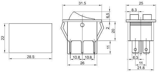 Double Rocker Switch On-off Red Tes-43