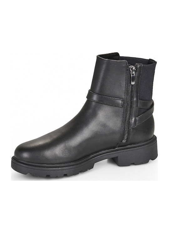 Bay Leather Women's Ankle Boots with Fur Ankle Boots Black