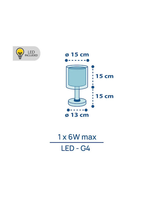 Ango Led Kids Desk Lamp Rhino And Croco Grey 13.5x13.5cm