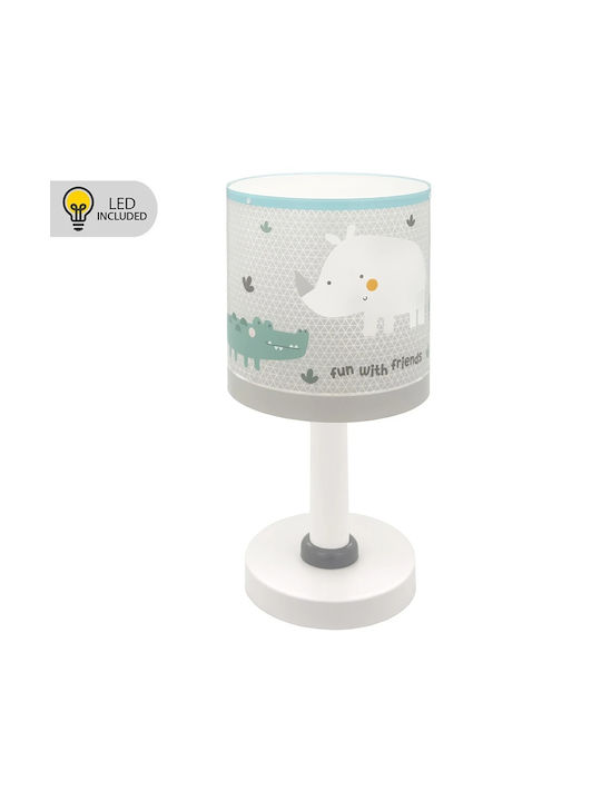 Ango Led Kids Desk Lamp Rhino And Croco Grey 13.5x13.5cm