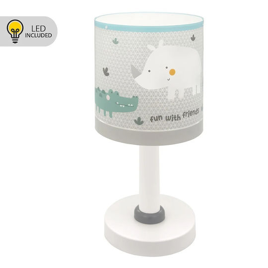 Ango Lampă LED pentru copii de birou Rhino And Croco Gri 13.5x13.5cm