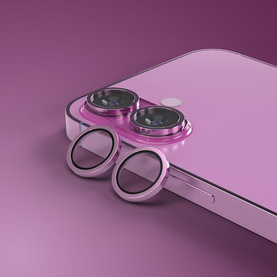 Glass Ring Протектор за камера Закалено стъкло Розов за iPhone 13 / 13 Mini