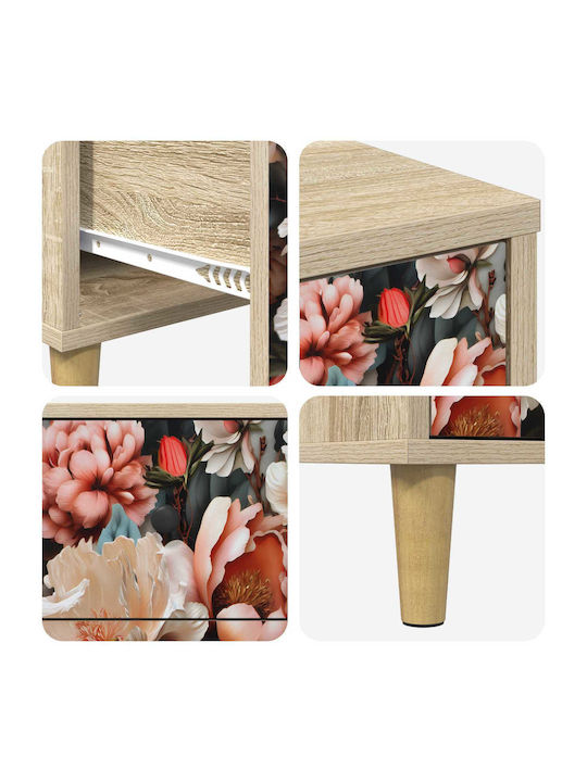 Sideboard Borne Wooden with Drawers Sonoma 66x36.5x75cm