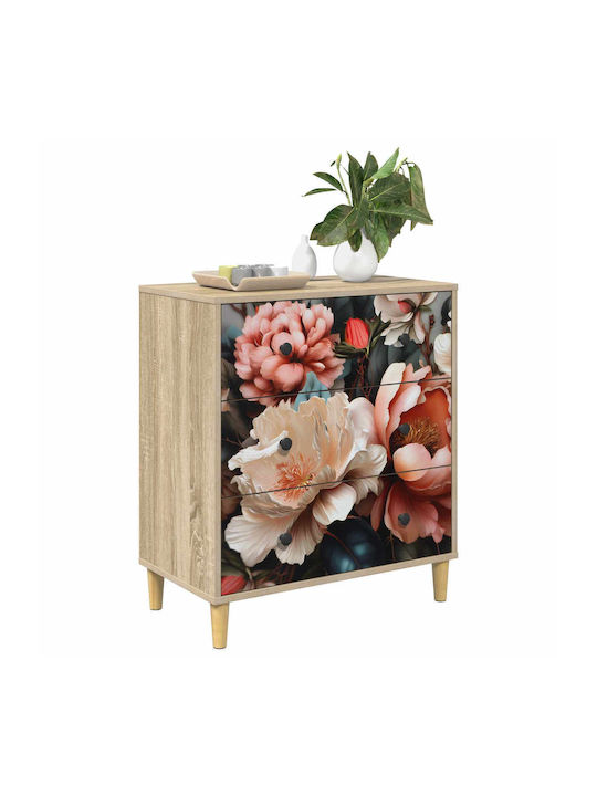 Sideboard Borne Wooden with Drawers Sonoma 66x36.5x75cm
