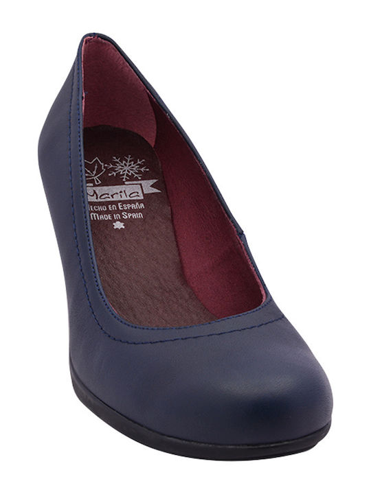 Leder Pumps Marineblaue