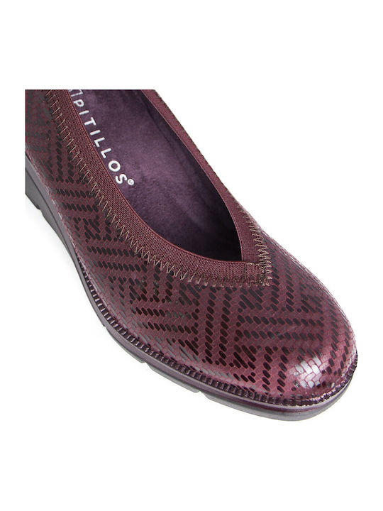 Damentaschen mit Leder Pumps mit Mittlerem Absatz in Burgundisch