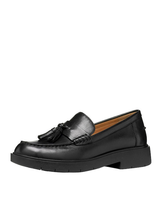 Spherica Leather Women's Loafers in Black Colour