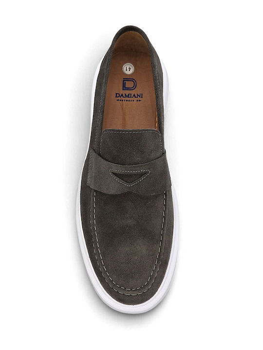 Δερμάτινα Ανδρικά Loafers σε Γκρι Χρώμα