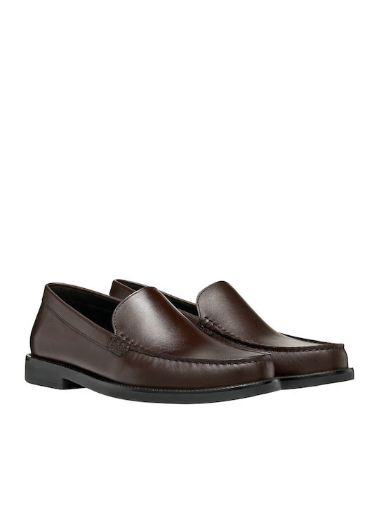 Recanati Leather Men's Loafers in Brown Colour