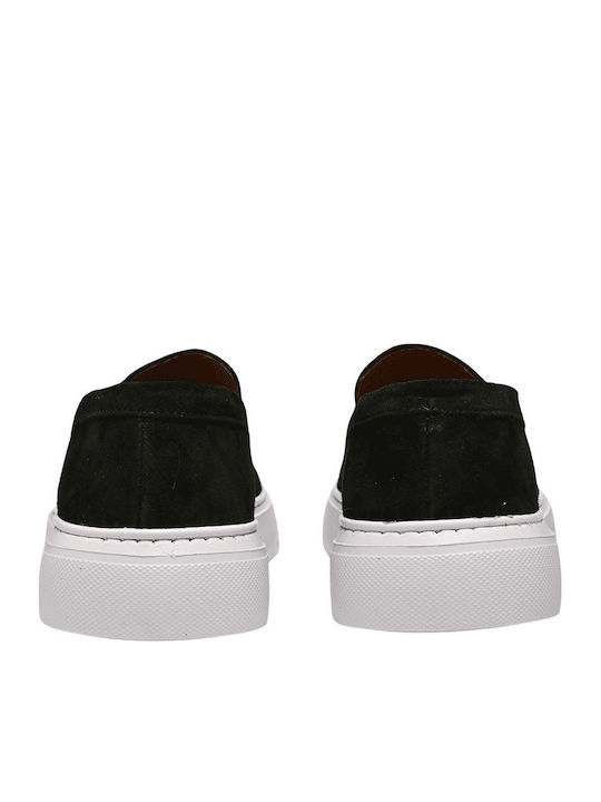Suede Men's Loafers in Gray Colour