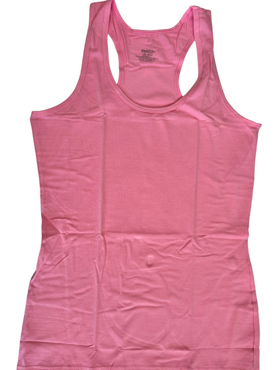 Sleeveless Cotton Women's T-Shirts with Racer Back Pink 3Pack