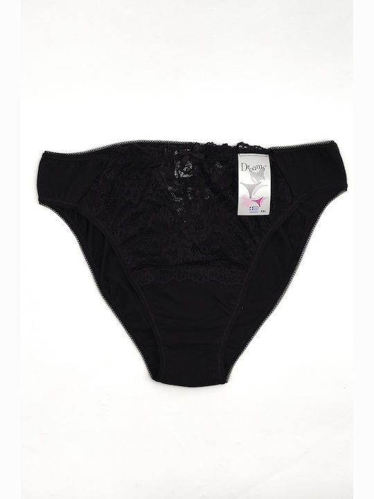 Cotton High Waist Women's Briefs with Lace Beige