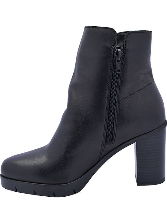 Leather Women's Black Ankle Boots