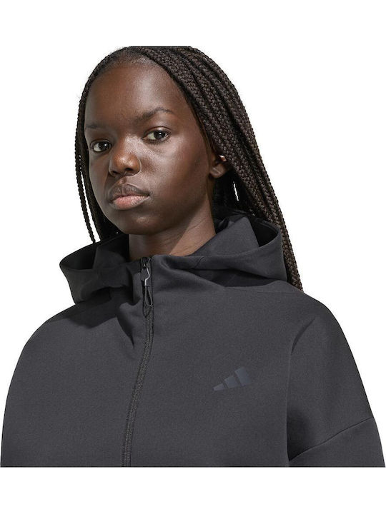 Full-zip Women's Hooded Sweatshirt Black