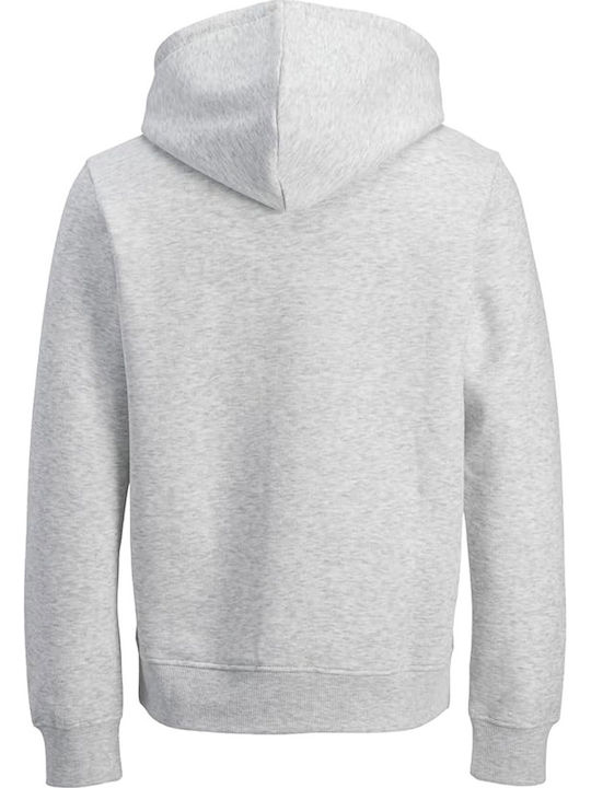 Jack & Jones Φούτερ White Melange με Κουκούλα