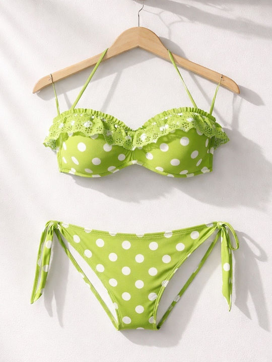 Set Bikini Brasil Polka Dot Limette