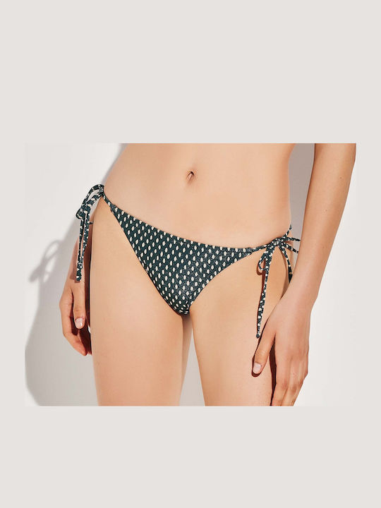 Бански От Две Части На Точки Сини На Точки Lurex