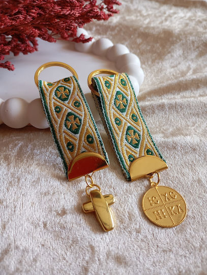 By Anastasia's Art Creations Christening Charm Keychain Green 30 Pieces