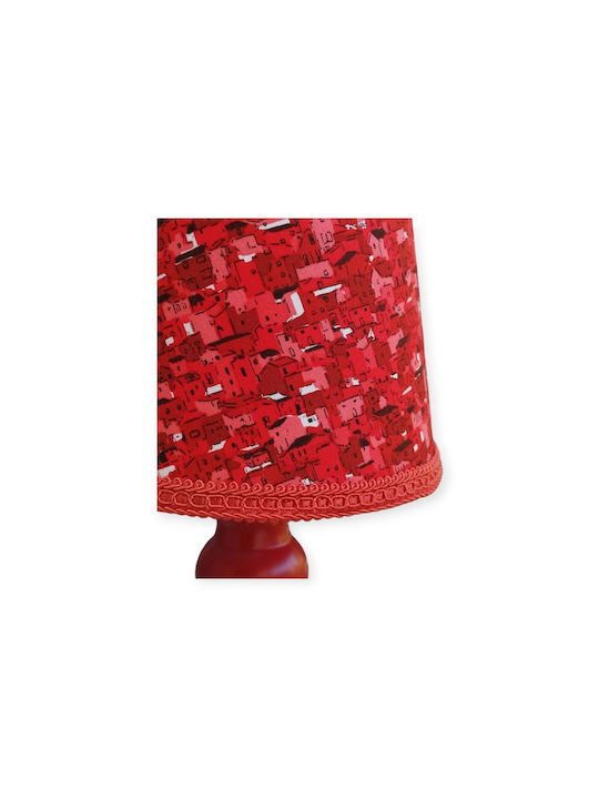 Town Tischlampe für E27 Fassung mit Roter Farbe und Schwarzer Lampenbirnensockel