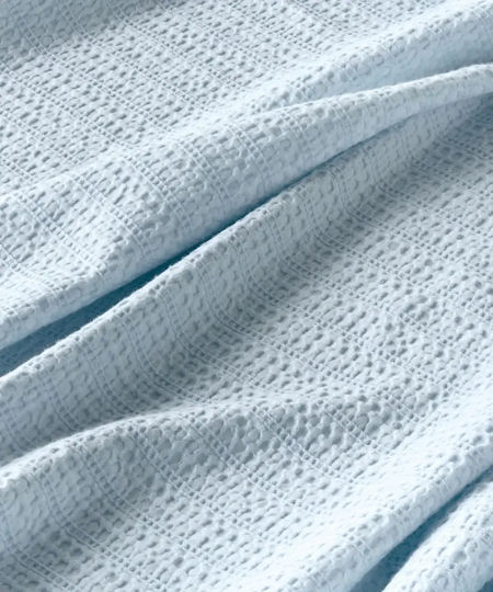 Kentia Emery Pique Blanket Single 160x240cm Light Blue