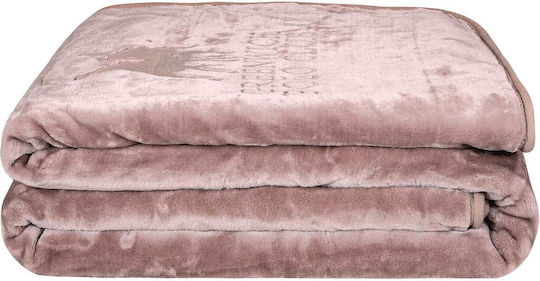Greenwich Polo Club 3469 Velvet Single Blanket 160x240cm Nude