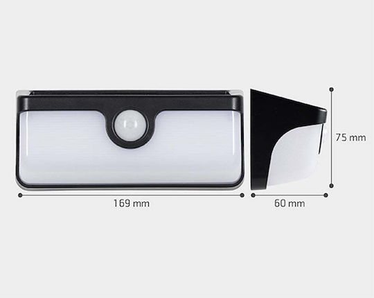 Led's Light Lampă Solară Montată pe Perete 500lm Alb Natural 4000K cu Senzor de Mișcare și Fotocelul IP65