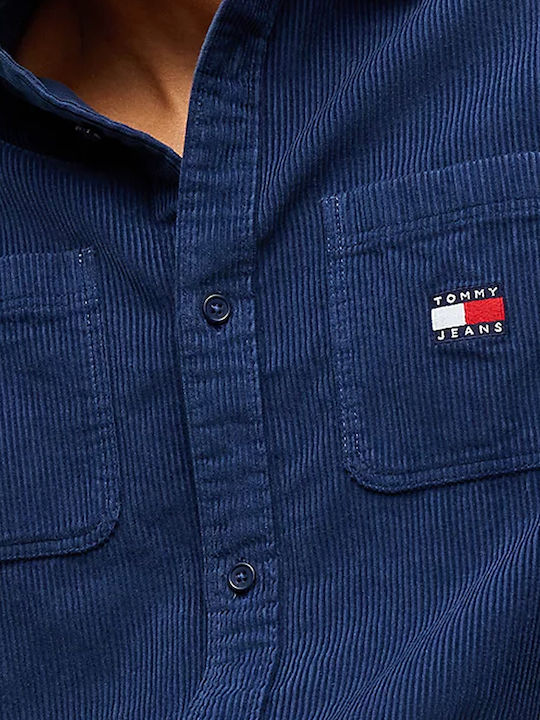 Long Sleeve Corduroy Shirt Blue