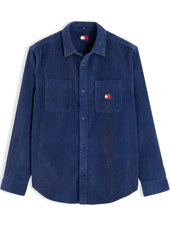 Long Sleeve Corduroy Shirt Blue