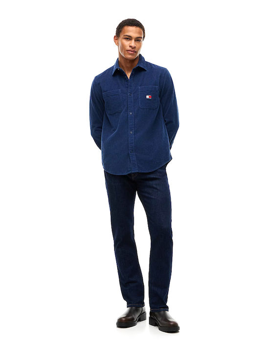 Long Sleeve Corduroy Shirt Blue