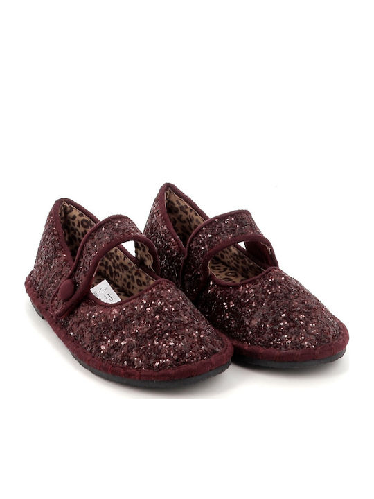 Pantofi și Balerini Pentru Copii Anatomici cu Închidere Hoop & Loop Burgundy