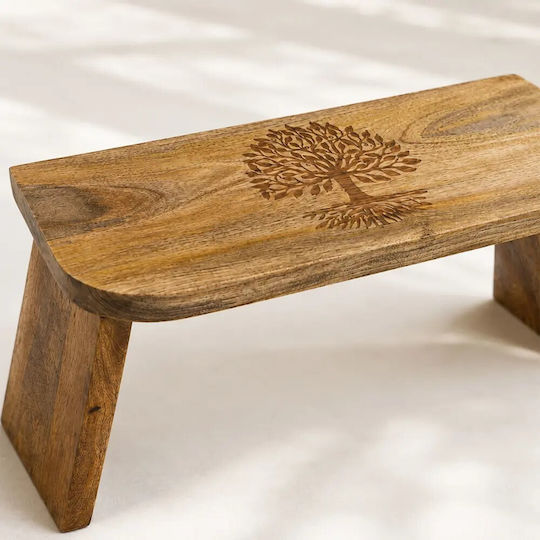 Yogi & Yogini Zusammenklappbarer Meditationshocker aus Mango Holz Tree Life 48x18cm