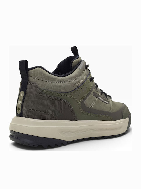 Urban Street Hiker Δερμάτινα Ανδρικά Μποτάκια Αδιάβροχα Χακί