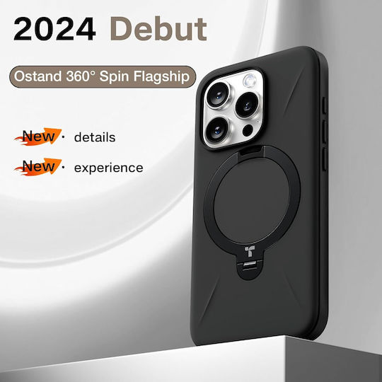 Калъф Torras Ostand Spin Fusion Magsafe с поставка Onyx за iPhone 16 Pro Max