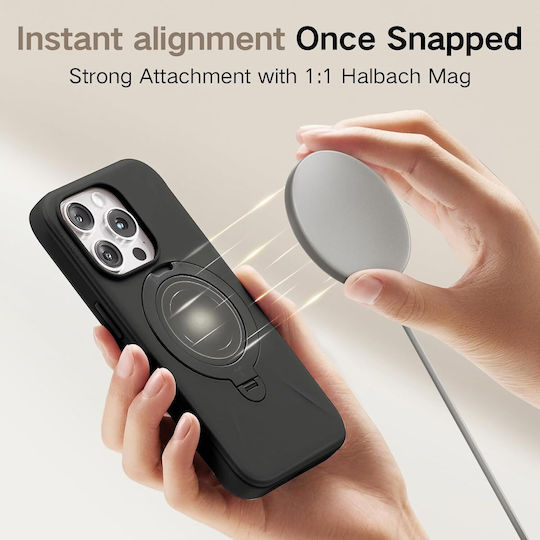 Калъф Torras Ostand Spin Fusion Magsafe с поставка Onyx за iPhone 16 Pro Max