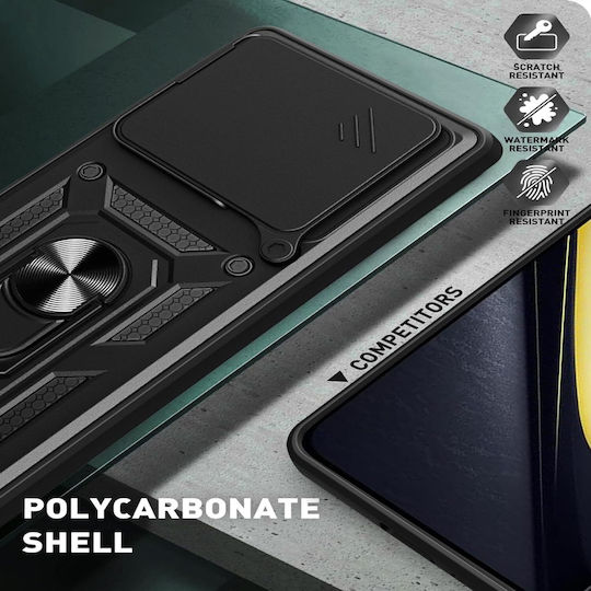 Orso Combo Kickstand Slide Back Cover Μαύρο (Poco M7 Pro 5G)