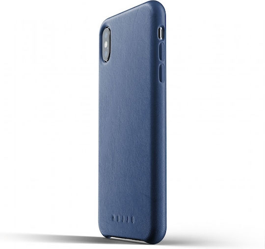 Mujjo Full Leather Back Cover Δερμάτινο 1mm Μπλε (iPhone XS Max)