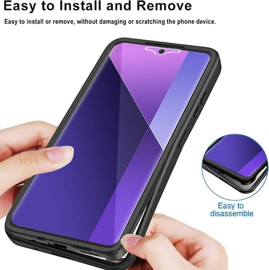 + 5g Acrilic + 360 Full Cover Silicon Negru (Redmi Note 13 4G)