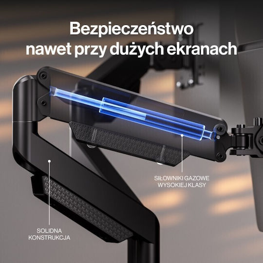 Endorfy Atlas GS Pro Стойка за бюро за 2 монитора с рамо