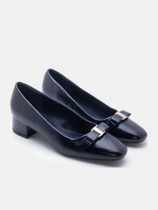 Spitze Zehen Pumps mit Marineblauem Absatzhöhe