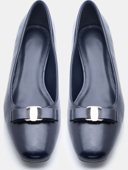 Spitze Zehen Pumps mit Marineblauem Absatzhöhe
