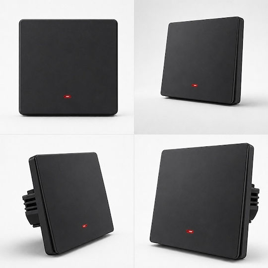 Qoltec Smart Light Switch 1 Position Wi-fi Timer Tuya Smart Life Black