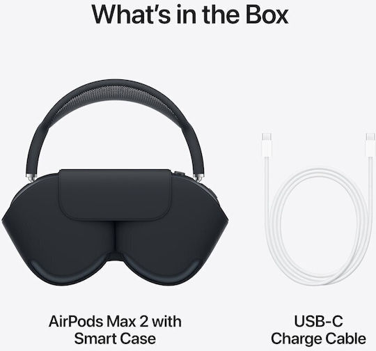 Apple AirPods Max 2 Ασύρματα / Ενσύρματα Over Ear Ακουστικά και Quick Charge Midnight