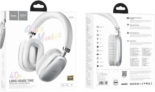 Hoco W35 Wireless / Wired Over Ear Headphones with Radio with 40 hours of Operation Silver