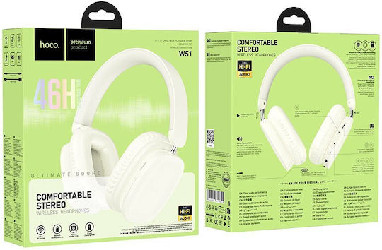 Hoco W51 Bluetooth Wireless Over Ear Headphones with 46 hours of Operation White