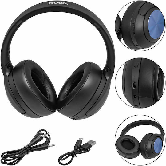 Hoco W54 Ασύρματα / Ενσύρματα Over Ear Ακουστικά με 40 ώρες Λειτουργίας Μαύρα
