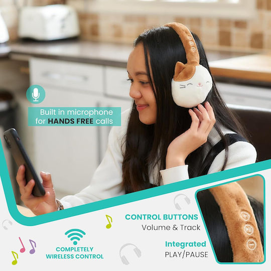 Jazwares Cameron Ασύρματα / Ενσύρματα Over Ear Ακουστικά με 5 ώρες Λειτουργίας Καφέ